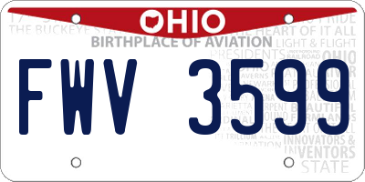OH license plate FWV3599