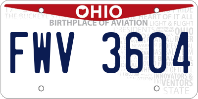 OH license plate FWV3604
