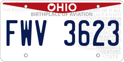 OH license plate FWV3623