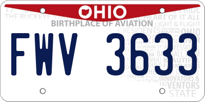 OH license plate FWV3633