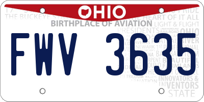 OH license plate FWV3635