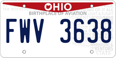 OH license plate FWV3638