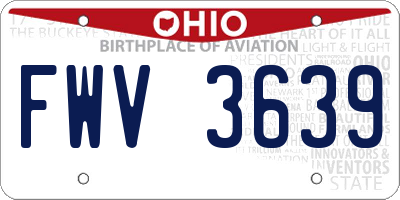 OH license plate FWV3639