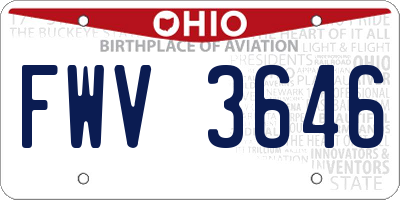 OH license plate FWV3646