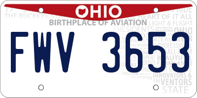 OH license plate FWV3653