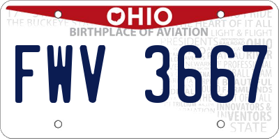 OH license plate FWV3667