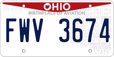 OH license plate FWV3674