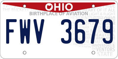 OH license plate FWV3679