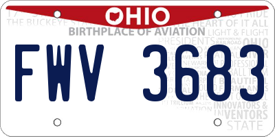 OH license plate FWV3683
