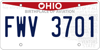 OH license plate FWV3701