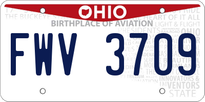 OH license plate FWV3709