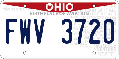 OH license plate FWV3720