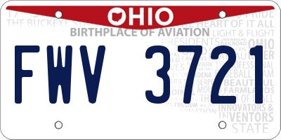 OH license plate FWV3721