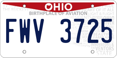 OH license plate FWV3725