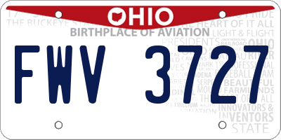OH license plate FWV3727
