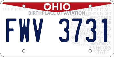 OH license plate FWV3731