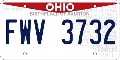 OH license plate FWV3732