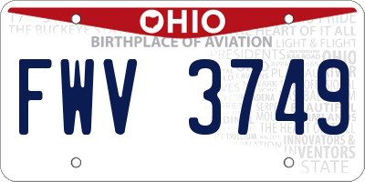 OH license plate FWV3749