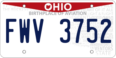 OH license plate FWV3752