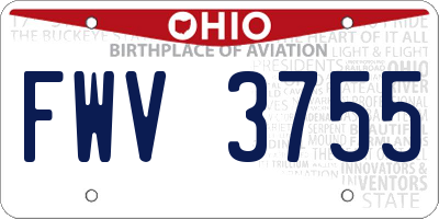 OH license plate FWV3755