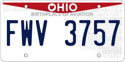 OH license plate FWV3757