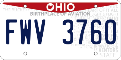 OH license plate FWV3760