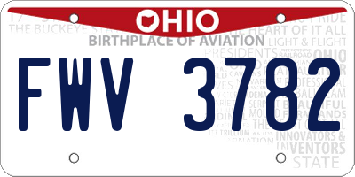 OH license plate FWV3782