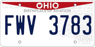 OH license plate FWV3783