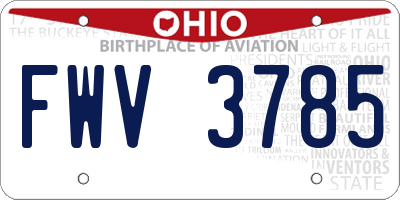 OH license plate FWV3785