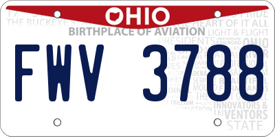 OH license plate FWV3788