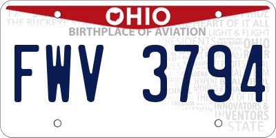 OH license plate FWV3794