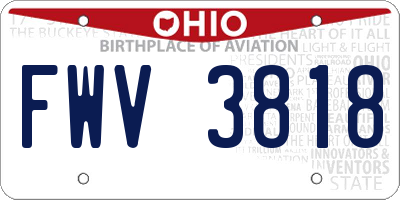 OH license plate FWV3818