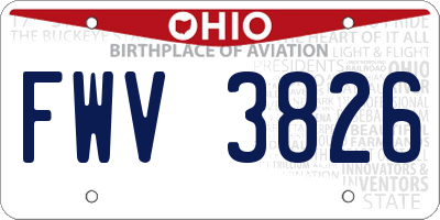 OH license plate FWV3826