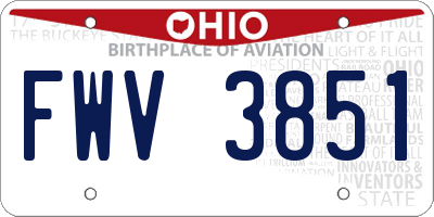 OH license plate FWV3851