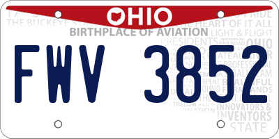OH license plate FWV3852