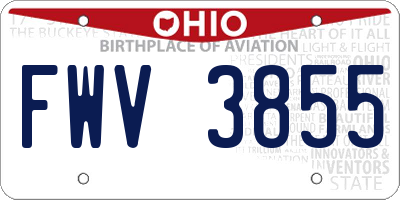 OH license plate FWV3855