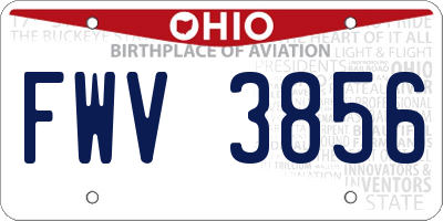 OH license plate FWV3856