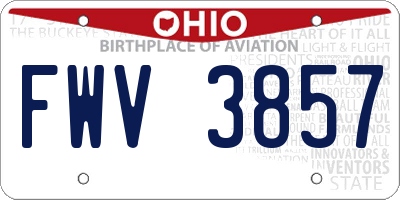 OH license plate FWV3857