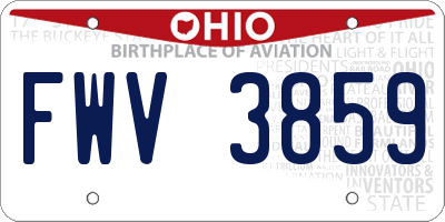 OH license plate FWV3859