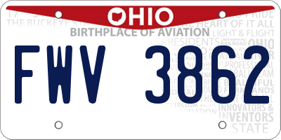 OH license plate FWV3862