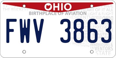 OH license plate FWV3863