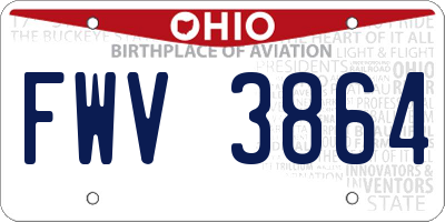 OH license plate FWV3864