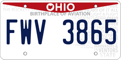 OH license plate FWV3865