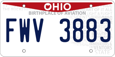 OH license plate FWV3883