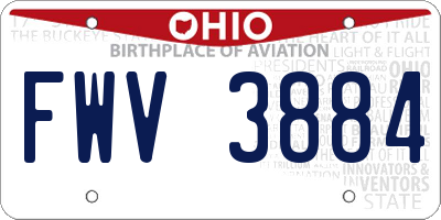 OH license plate FWV3884