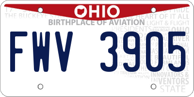 OH license plate FWV3905
