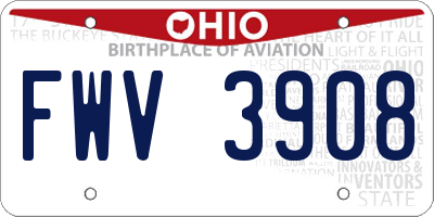 OH license plate FWV3908