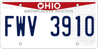 OH license plate FWV3910