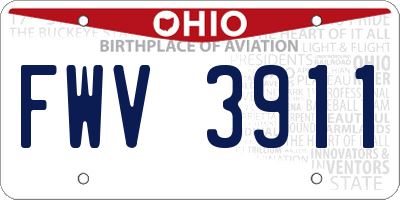 OH license plate FWV3911