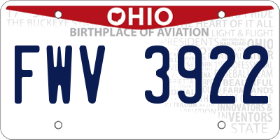 OH license plate FWV3922